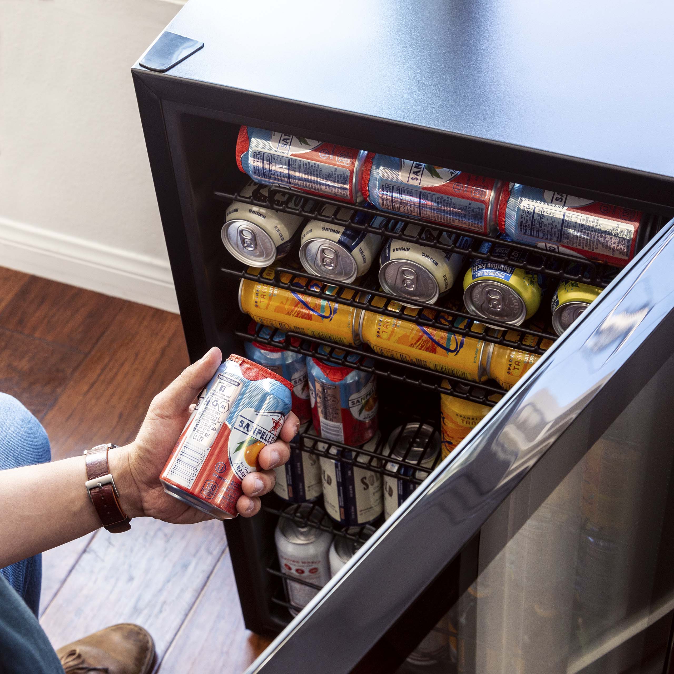 Newair 126-Can Freestanding Black Beverage Fridge - 18.8