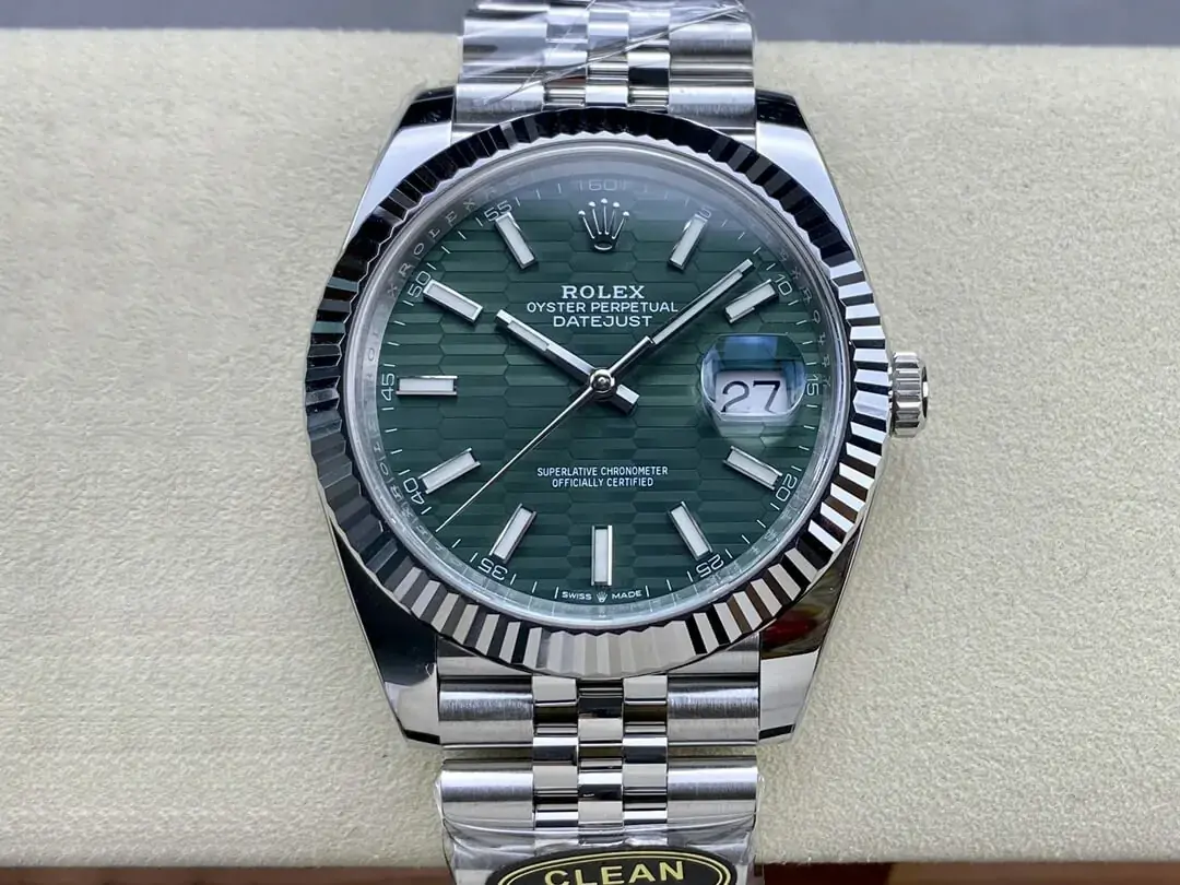 Rolex Datejust 41MM M126334-0030 Clean Factory Green Dial Stainless Steel Strap
