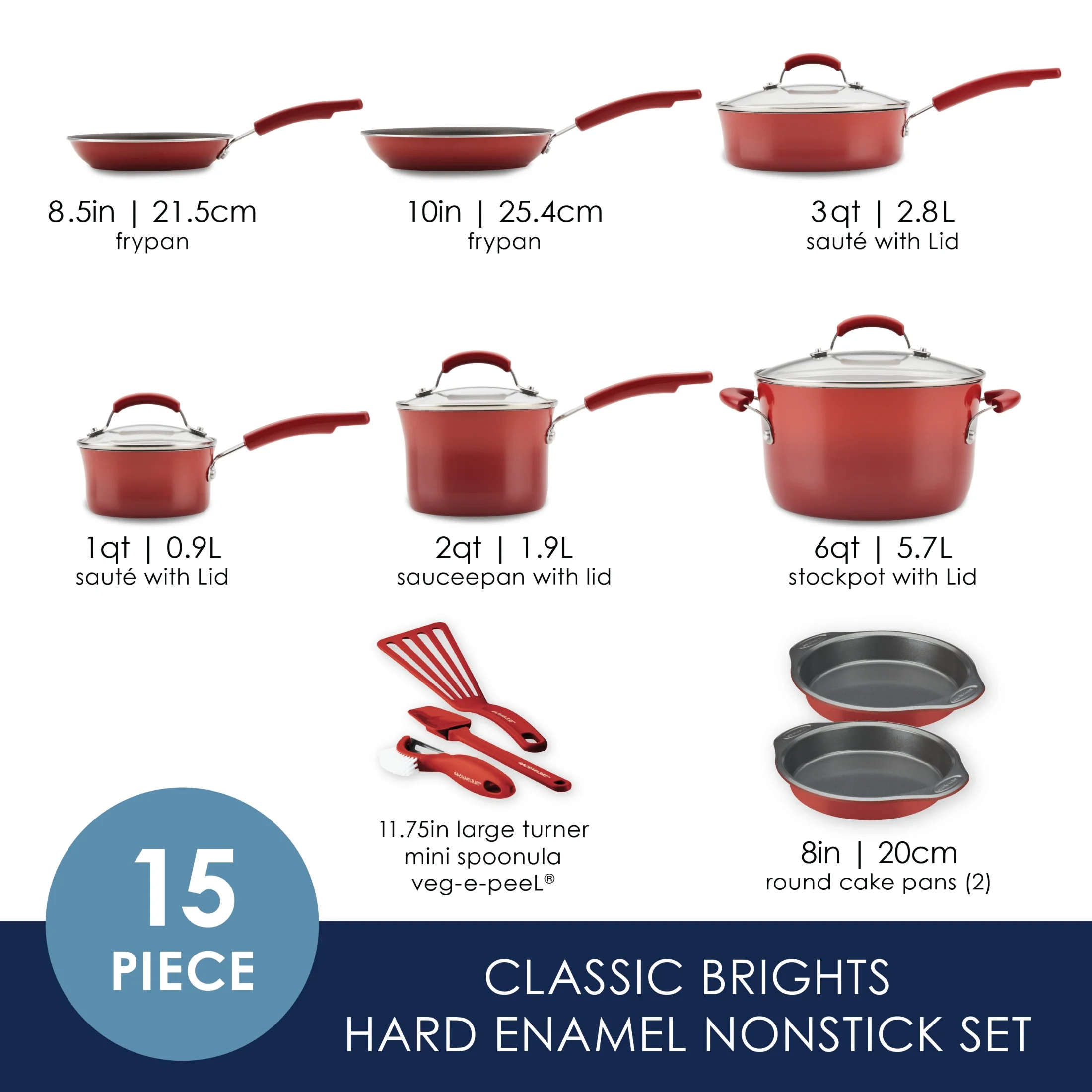 15-Piece Nonstick Pots and Pans Set/Cookware Set, Marine Blue(Marine Blue) - Image 8
