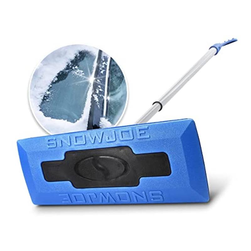 Snow Joe Sjblzd 2-in-1 Telescoping Snow Broom + Ice Scraper | 18-inch Foam Head