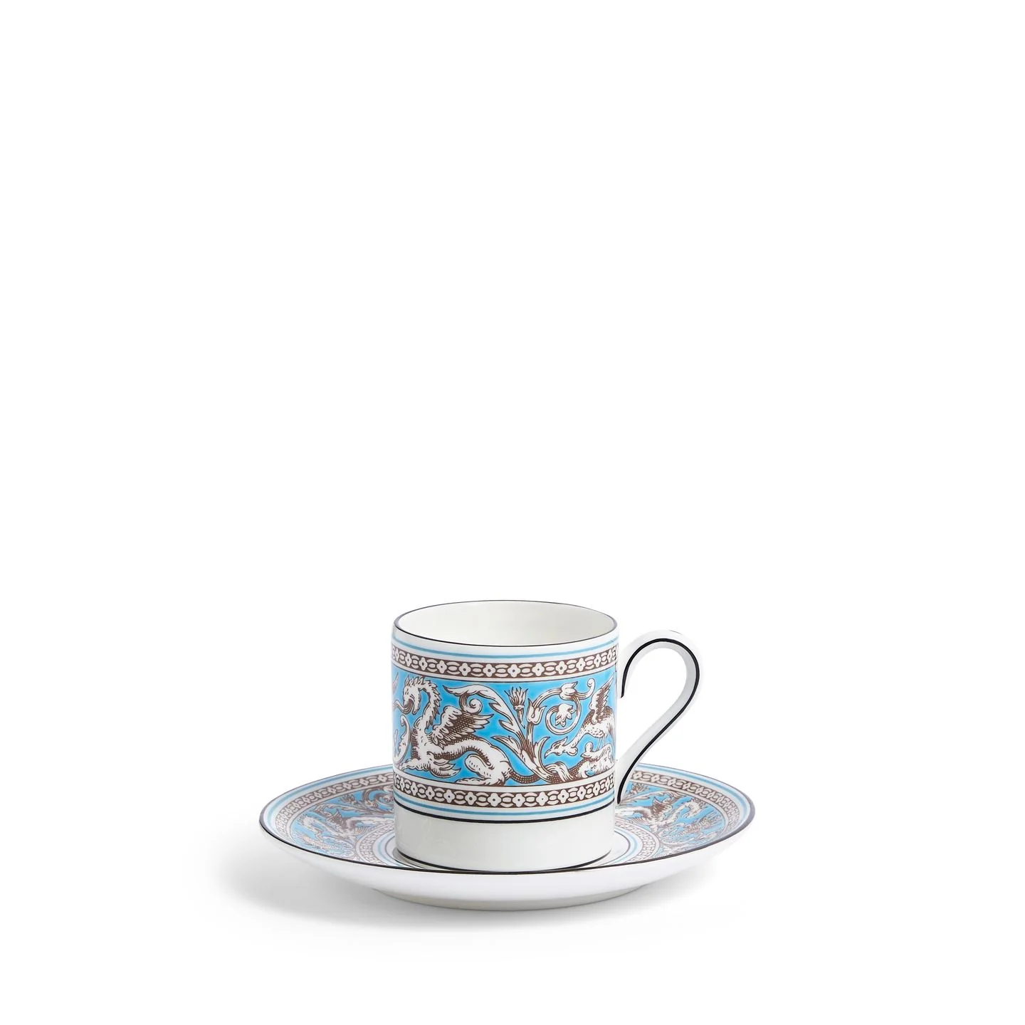 Florentine Turquoise Coffee Cup and Saucer