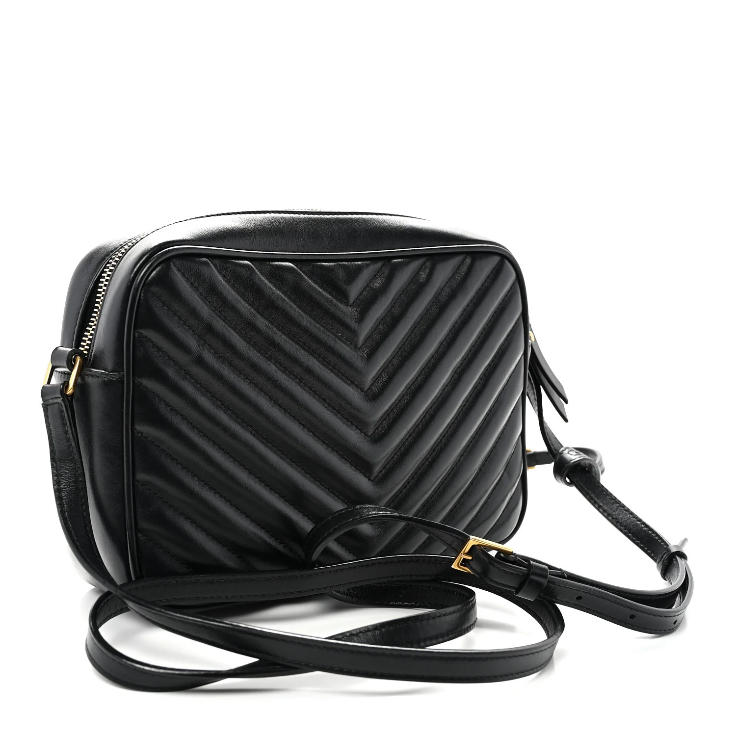 Calfskin Matelasse Monogram Lou Camera Bag Black
