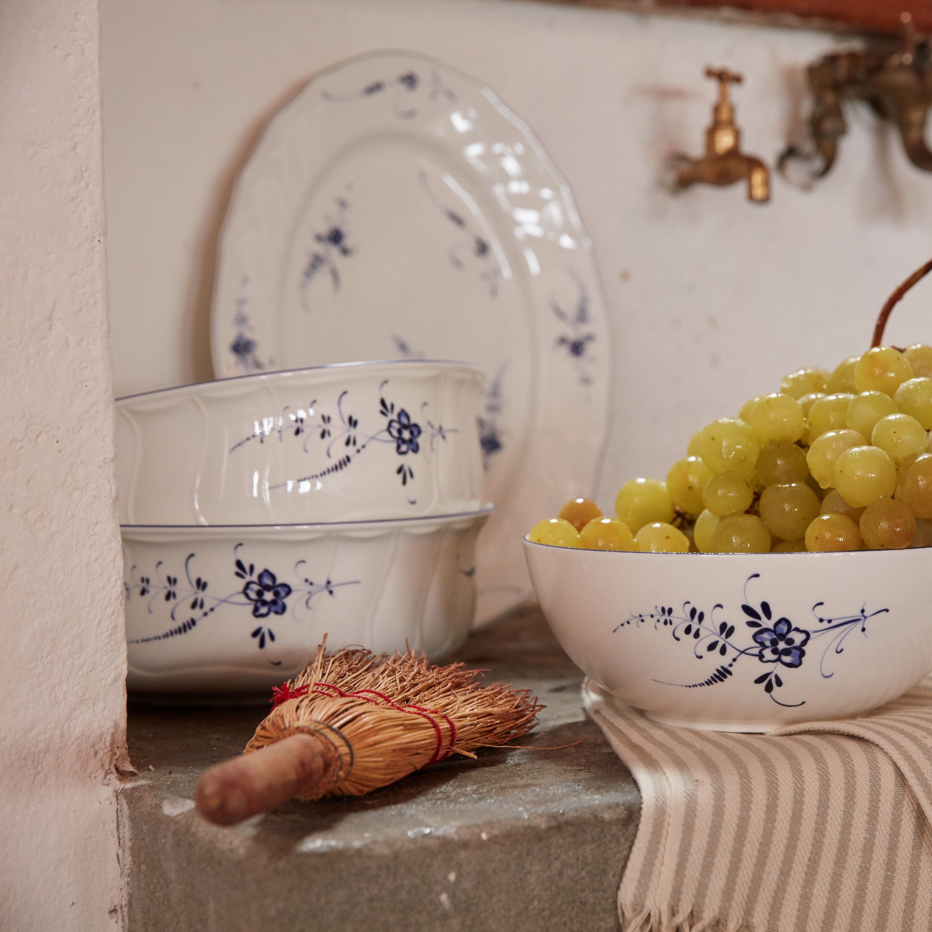 Vieux Luxembourg Serving Bowl - White, 37.2 oz, Premium Porcelain