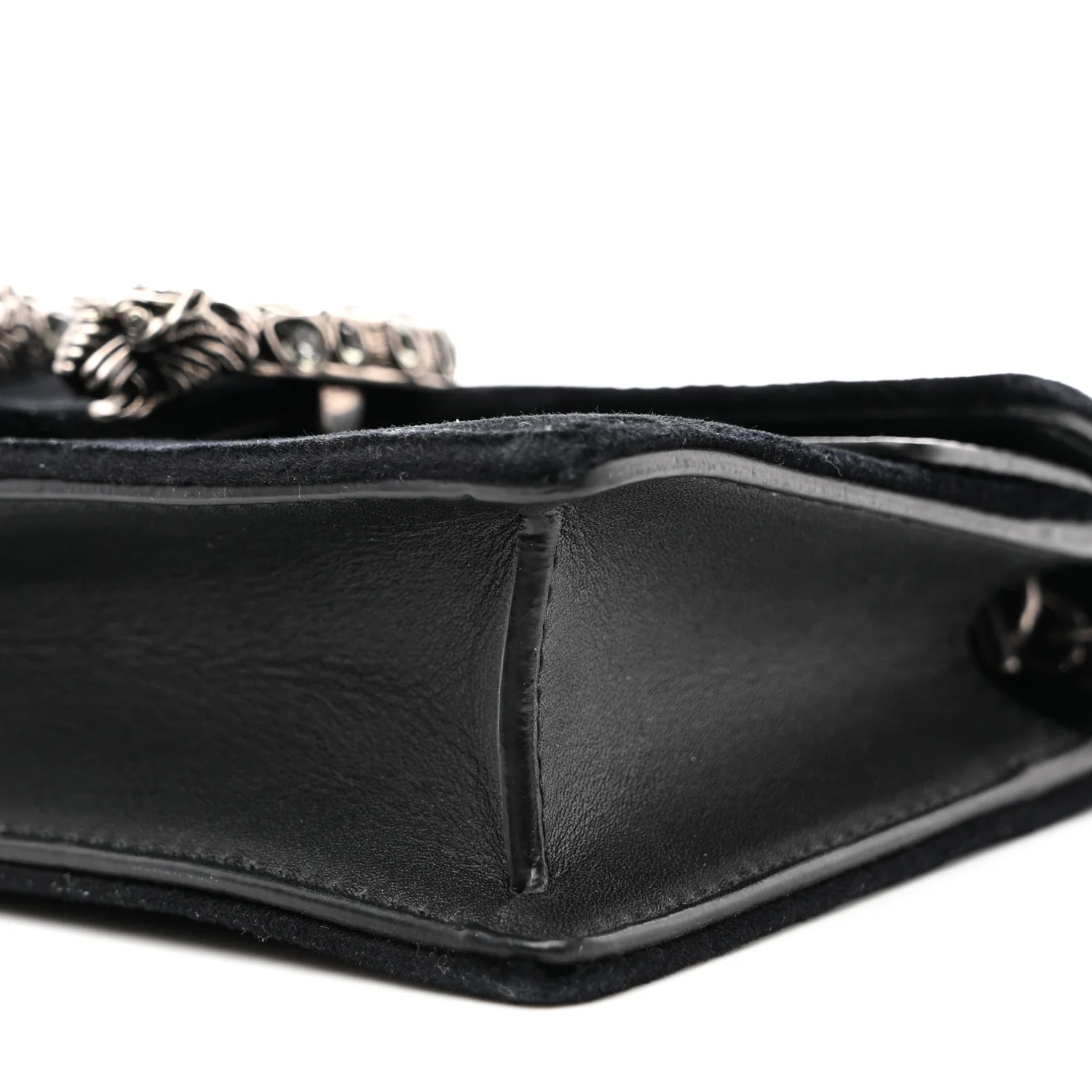 Suede Super Mini Dionysus Shoulder Bag Black
