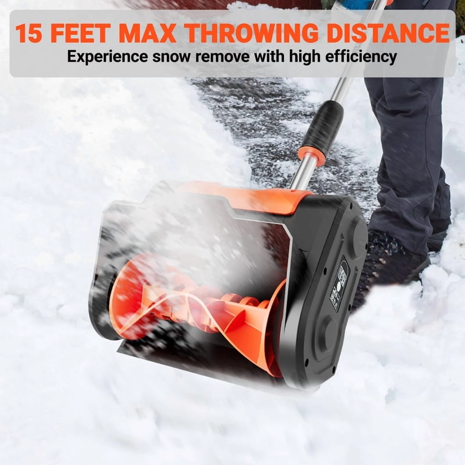 24V 11 inch Cordless Snow Shovel 7 3lbs Lightweight Electric Snow Blower with 4 Ah Battery Quick Charger Included for Driveway Sidewalks Image 4