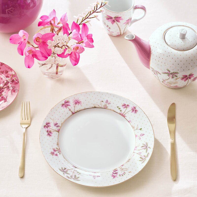 Jolie Dots tallerken 26,5 cm gull/rosa