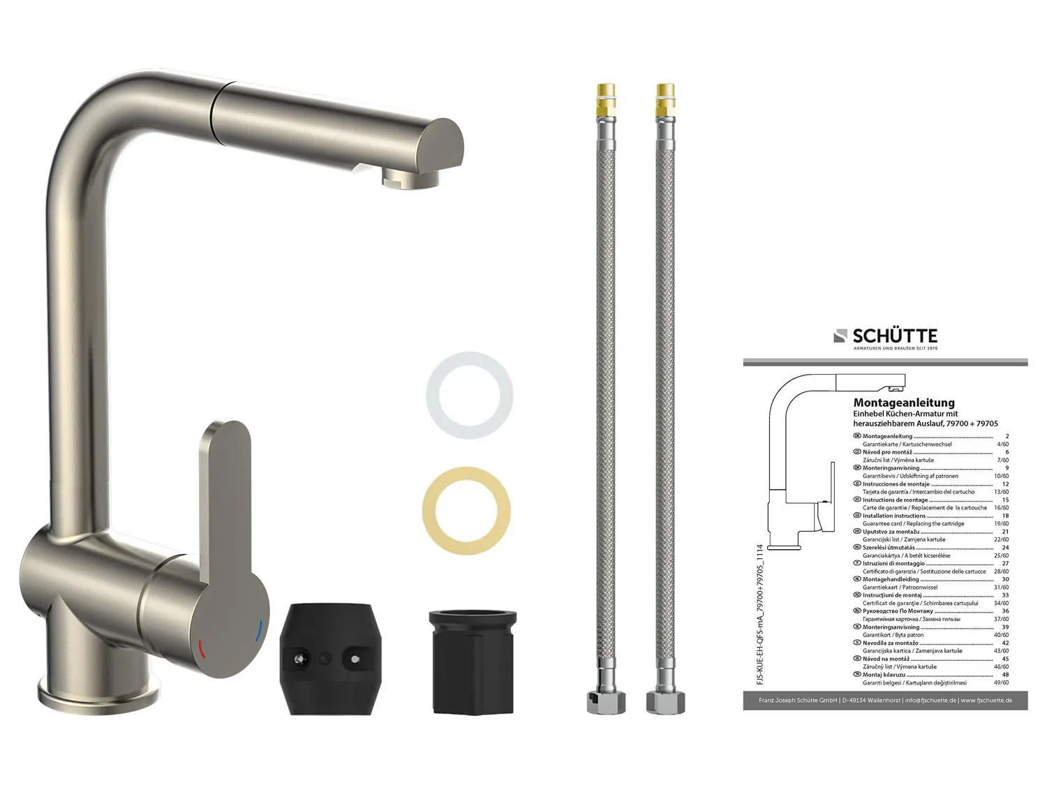 Schtte Mitigeur robinet de cuisine LONDON, avec bec extensible