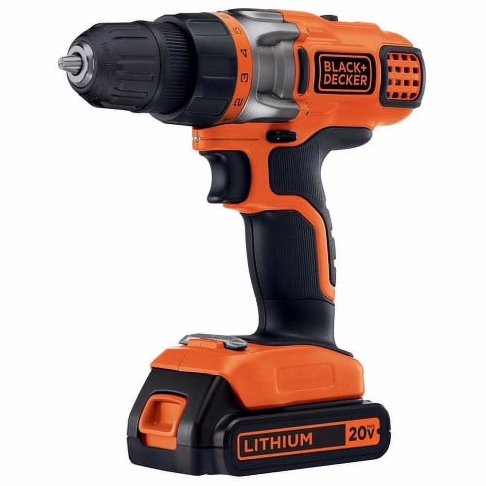 20V Cordless Drill/Driver, Lithium Ion Battery and Charger Included