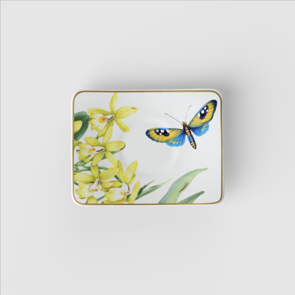 Amazonia Espresso cup saucer - Multi-colored, 5.5'' x 4.2'', Premium Bone Porcelain