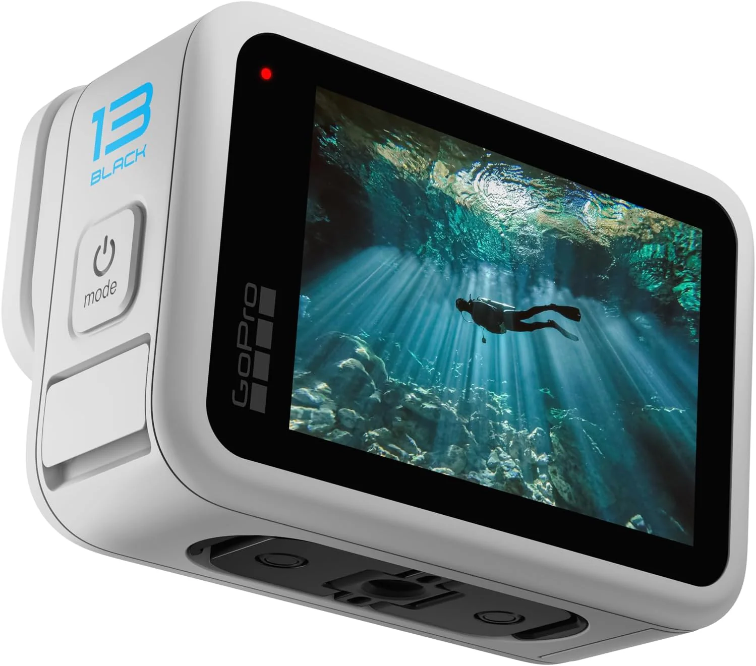 Caméra d'action noire étanche avec vidéo 5,3K60, photo 27 MP + compatible avec les objectifs de la série HB