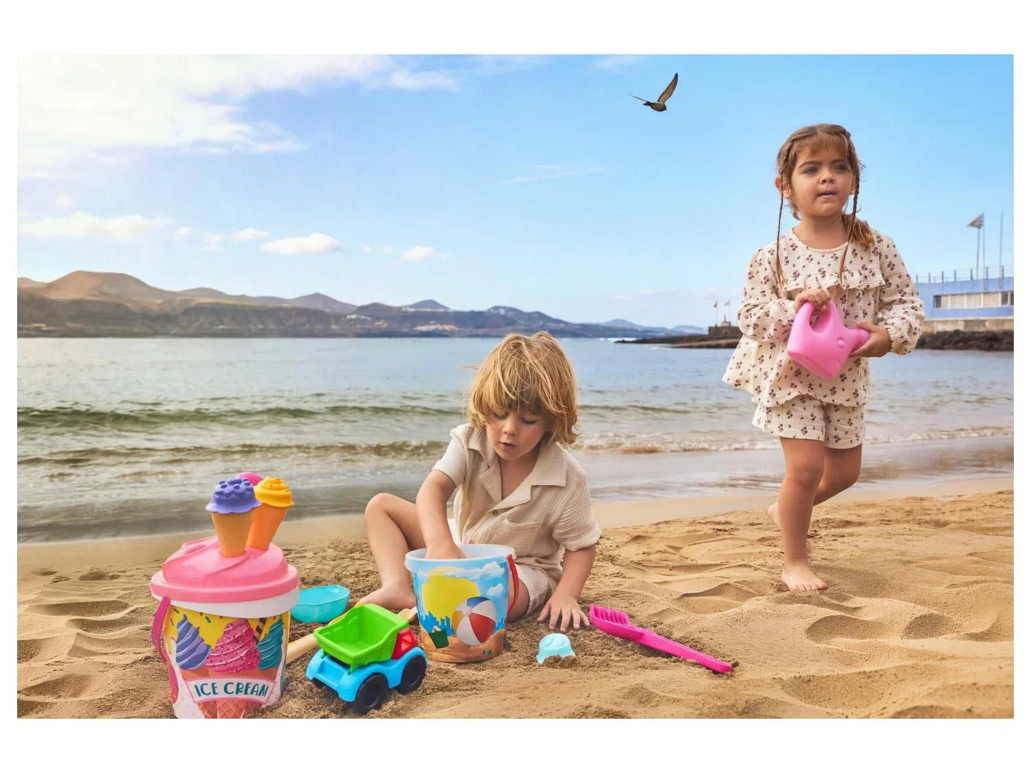lupilu Jouets de plage avec seau