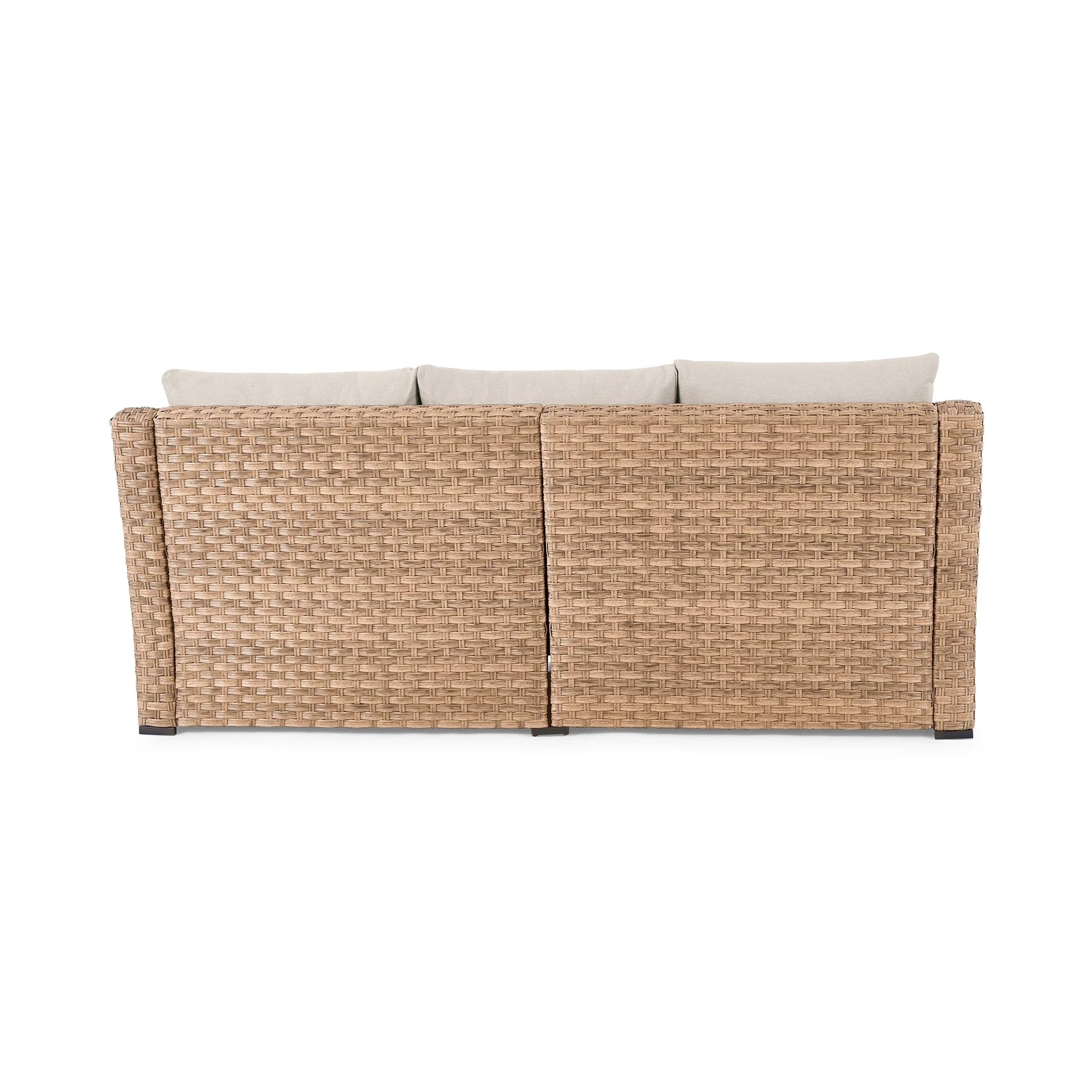 Better Homes & Gardens River Oaks Outdoor Sofa & 2 Nesting Tables with Patio Cover, Natural