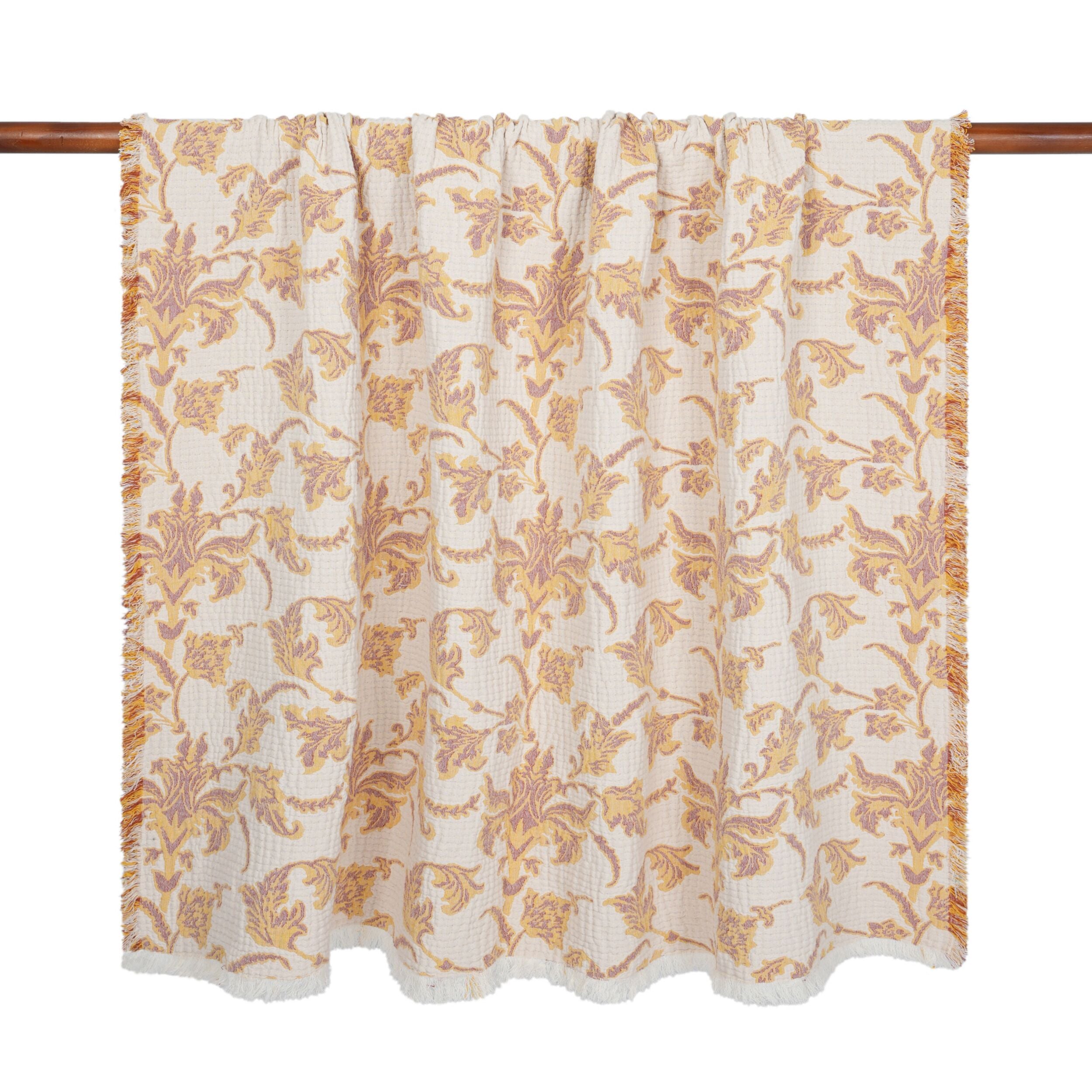 Jacquard Garden Cotton Throw 130x170cm Brocade