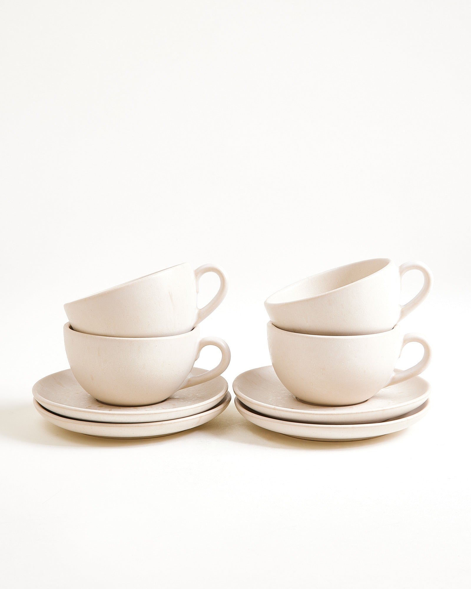 SINTRA - SMALL CAPPUCCINO CUP & SAUCER CLASSIC SAND SET OF 4