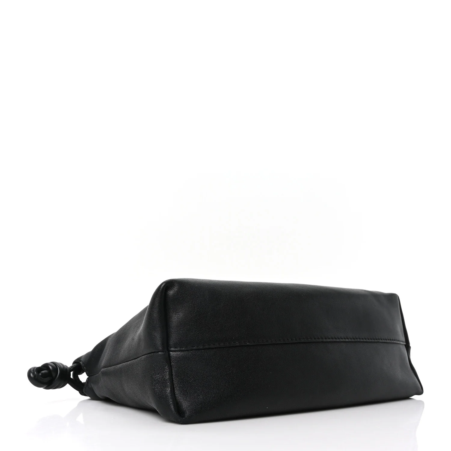 Mellow Nappa Medium Donut Chain Flamenco Knot Clutch Black