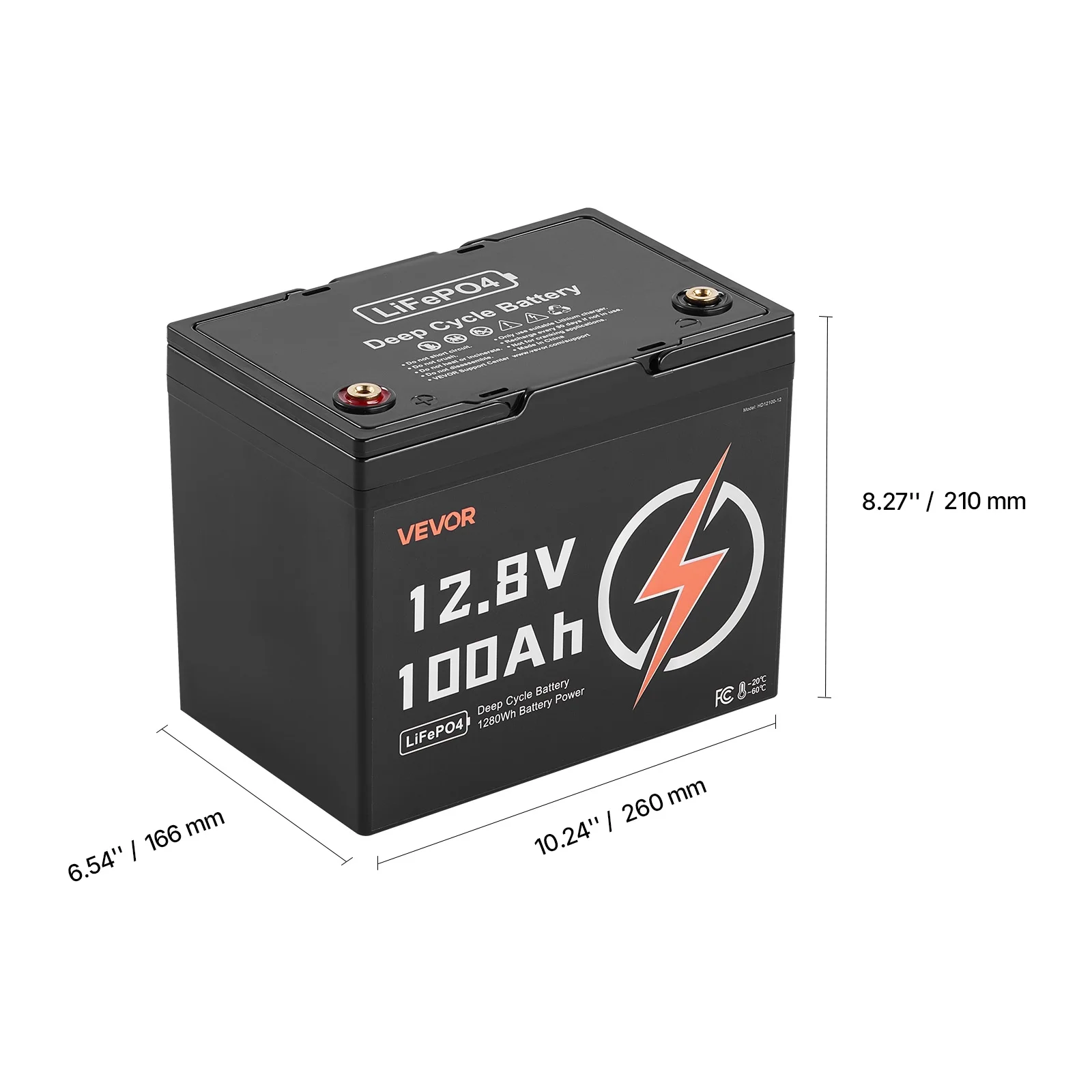 12V 100Ah LiFePO4 Battery, Up to 15000 Cycles, Deep Cycle Lithium Iron Phosphate Battery with Built-in BMS,Low Temperature Protection,10 Years Lifetime,for Solar Off-Grid Home Energy Storage - Image 8