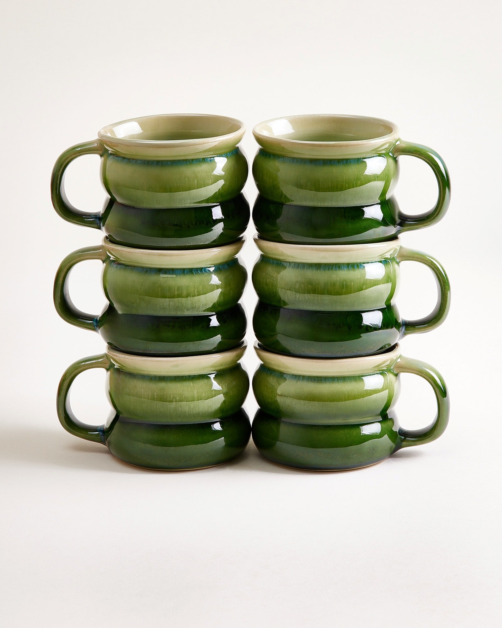 OMBRA - SMALL MUG BUBBLE GREEN DARK GREEN SET OF 6