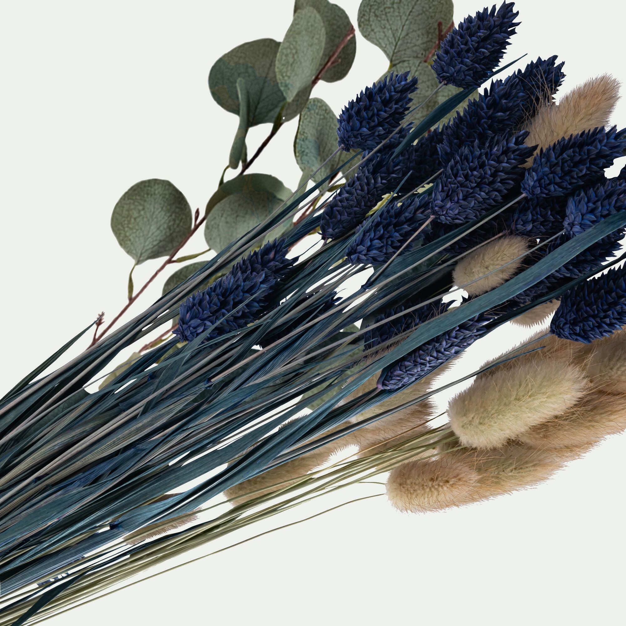 SHOBARA - Bouquet de plusieurs fleurs séchées 50cm - bleu