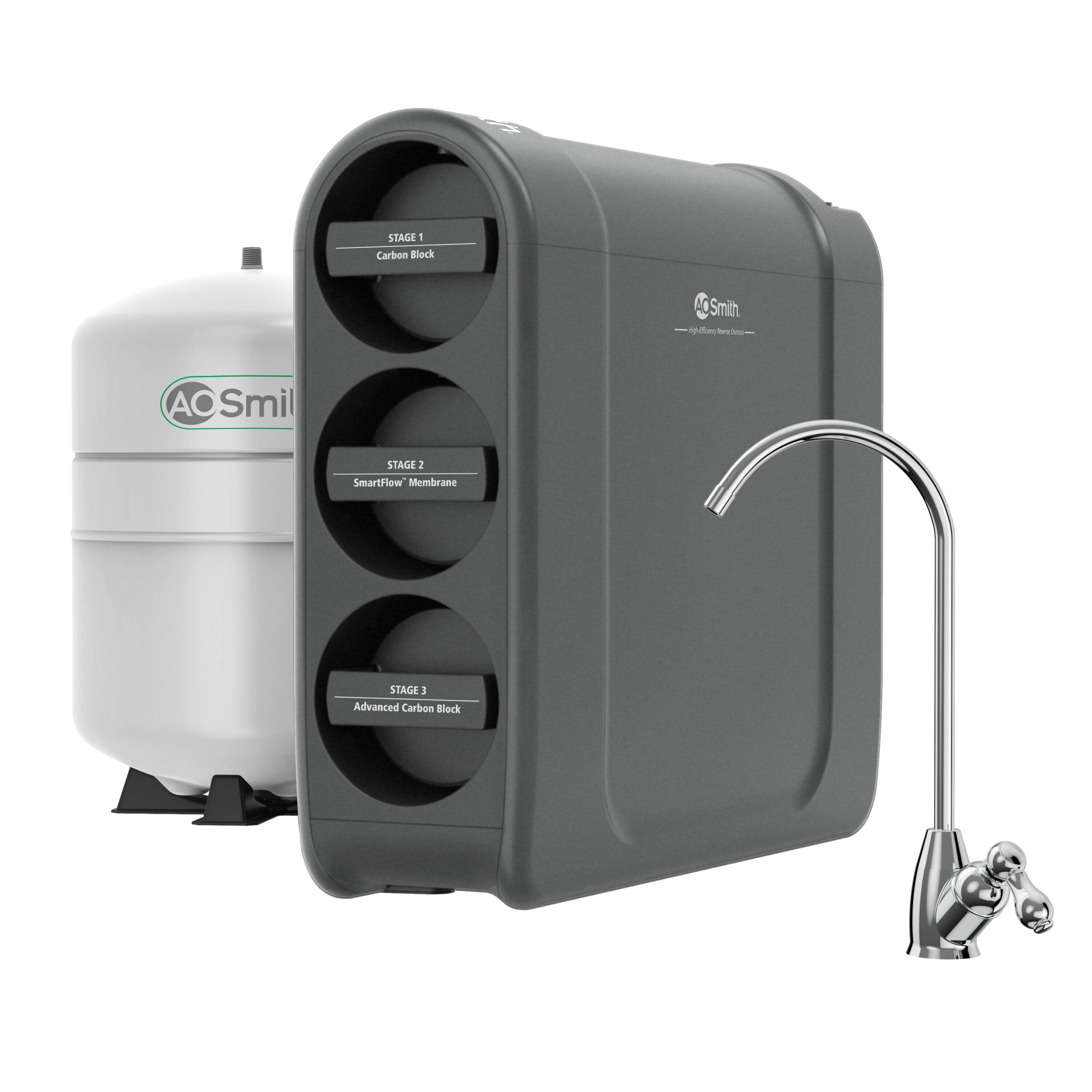 A.O. Smith High- Efficiency with SmartFlow Technology Mechanical Filtration Reverse Osmosis Filtration System in Chrome | AOS-HERO-CHR