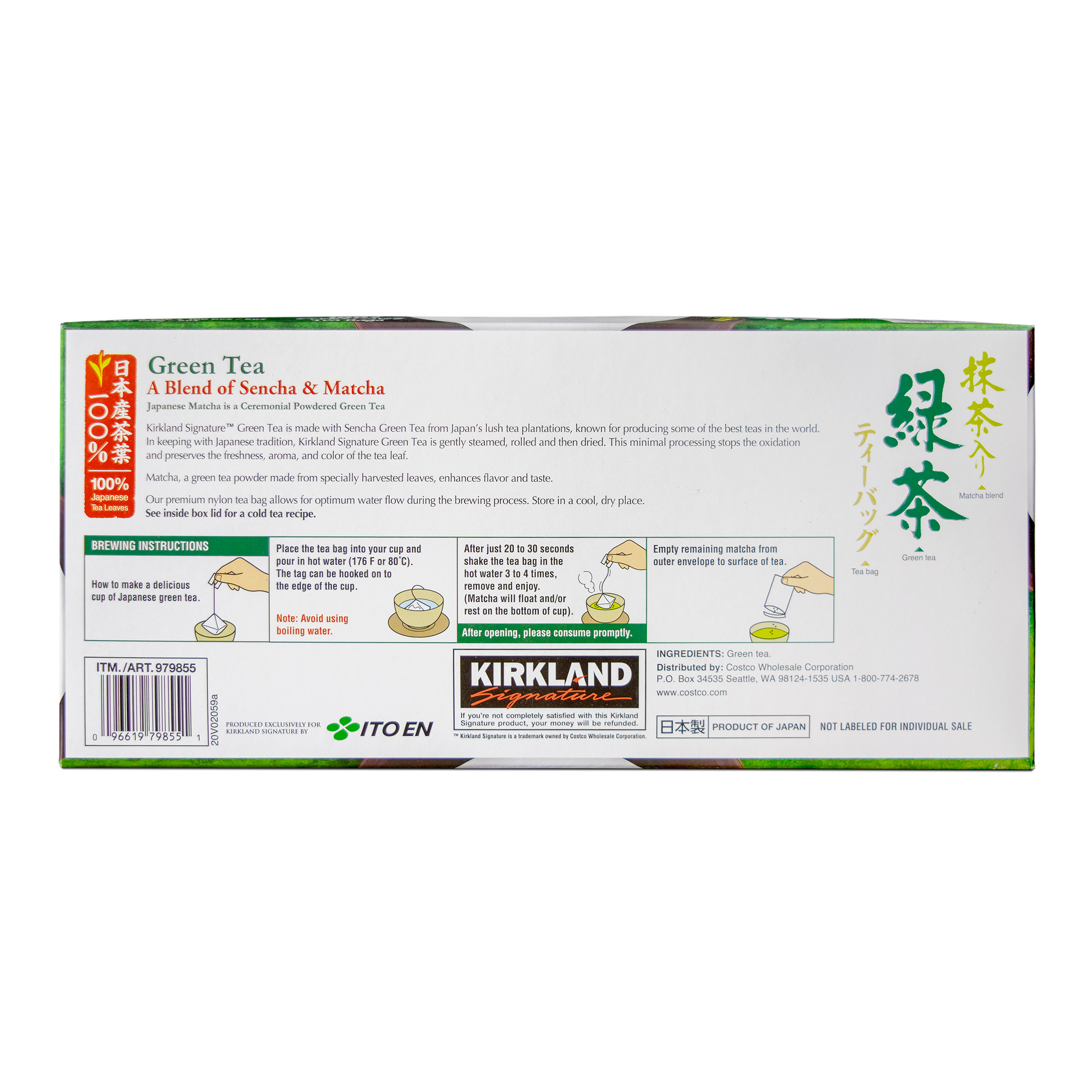 Kirkland Signature Green Tea Bags, 1.5 G, 100 - Count
