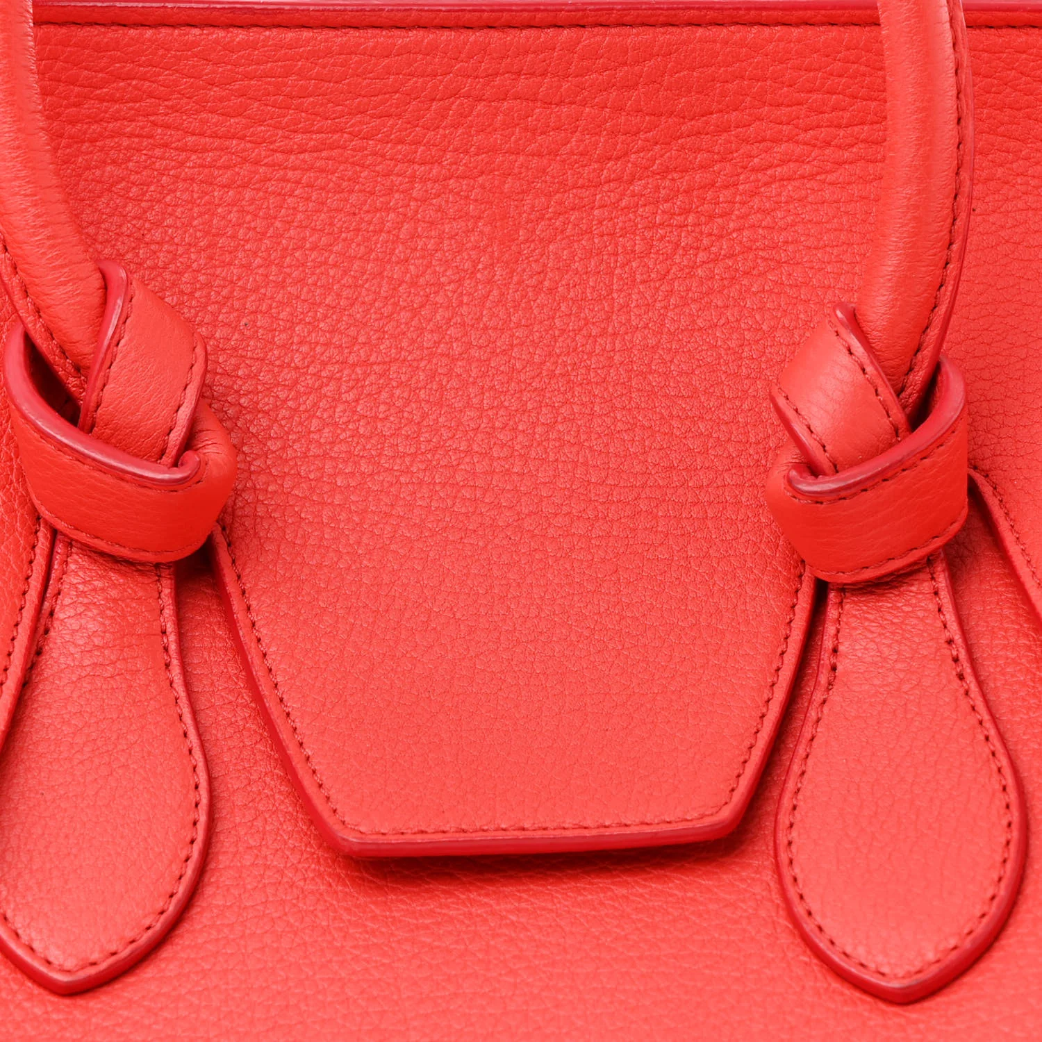 Crisped Calfskin Small Tie Knot Tote Vermillion