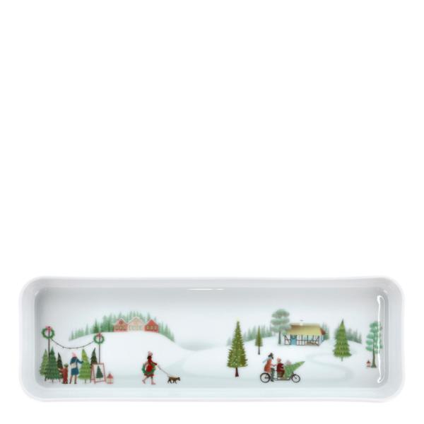 Vinter fat rektangulært 36x12 cm Ildfast porselen hvit