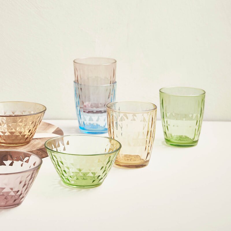 Mosaic  vannglass 34 cl 4 stk multi