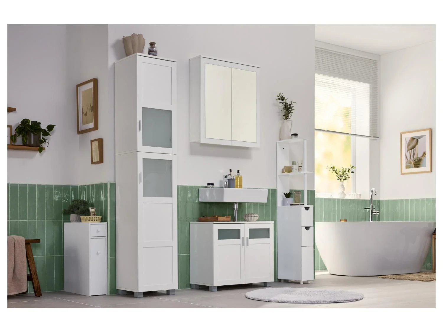 LIVARNO Meuble troit, 16 x 58,4 x 48,5 cm, blanc