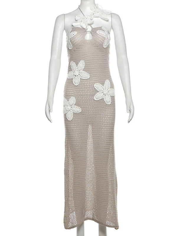 Sophie Paris | Robe élégante en tricot ajouré sans manches