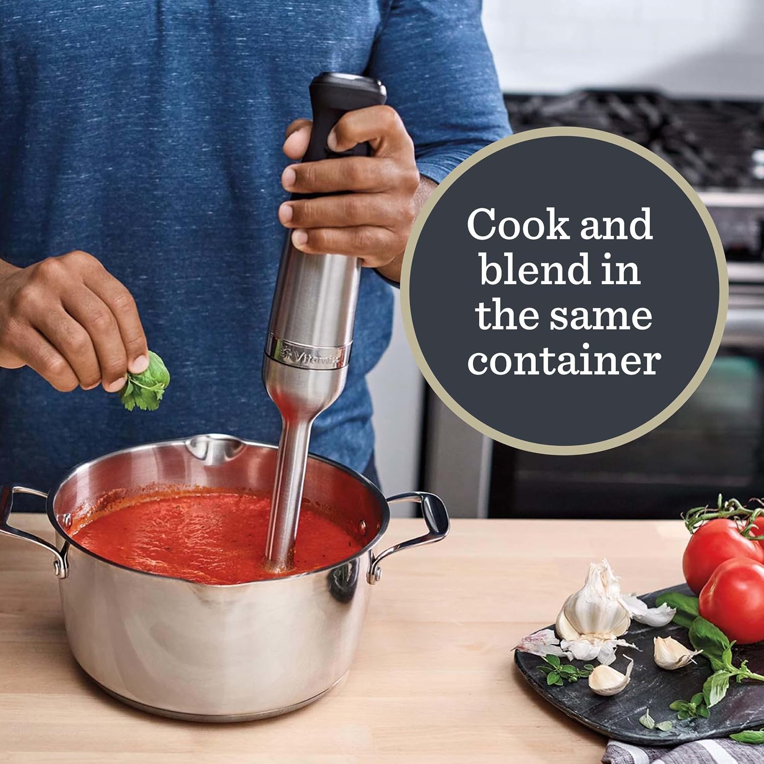 Vitamix 5-Speed Immersion Blender 3-Piece Bundle, Stainless Steel/Black