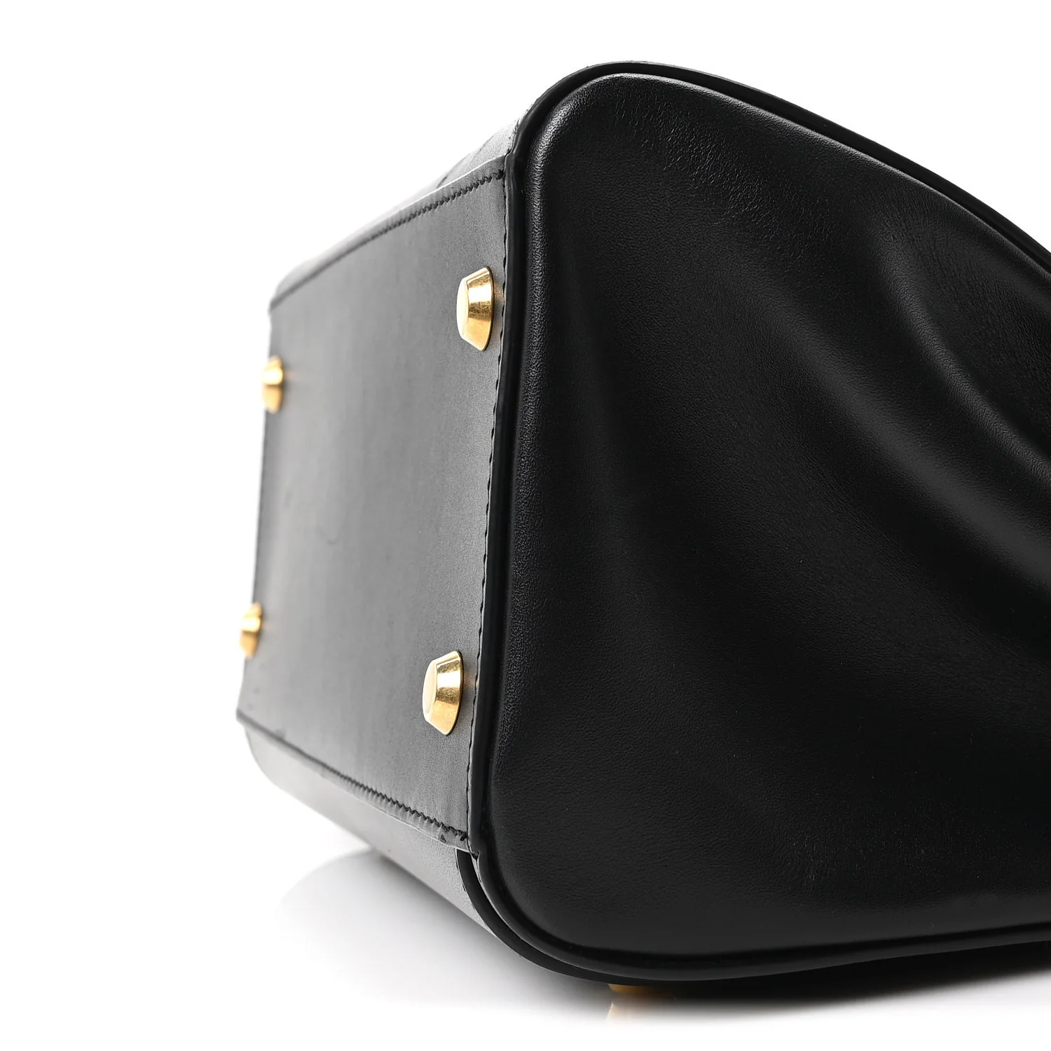 Shiny Box Calfskin Small Money Tote Black
