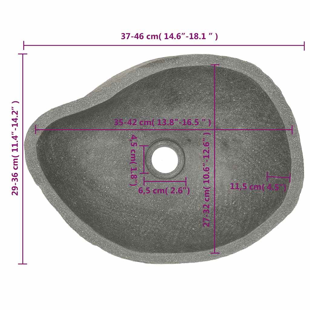 Bathroom Basin, Vessel Sink, Easy Assembly, (17.7"-20.9")x(13.4"-16.1")x4.5" River Stone(18.1"-20.5") - Image 9