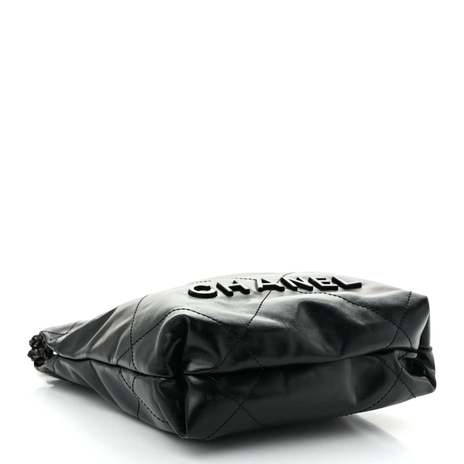 Shiny Calfskin Quilted Mini Chanel 22 So Black