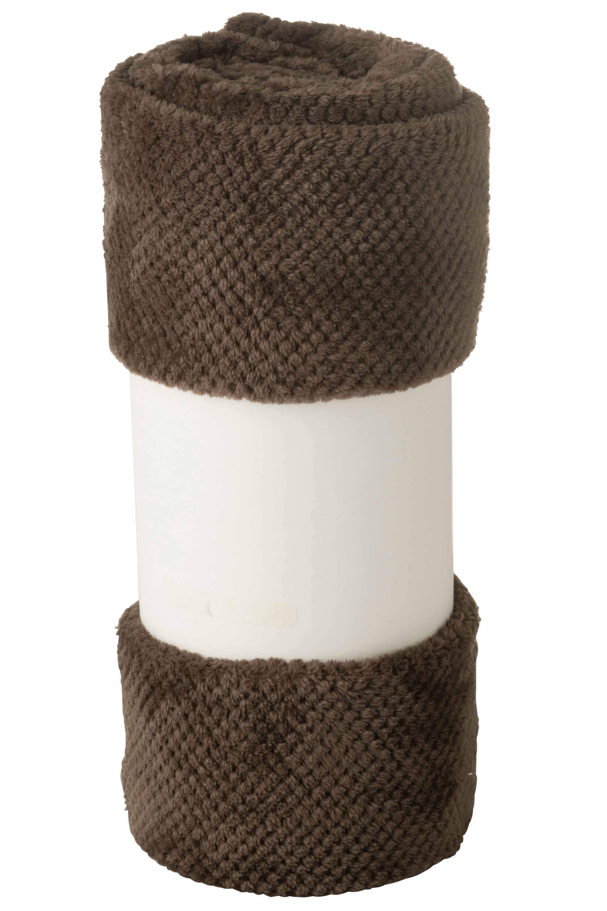 J-Line deken Snuggle - polyester - donkerbruin