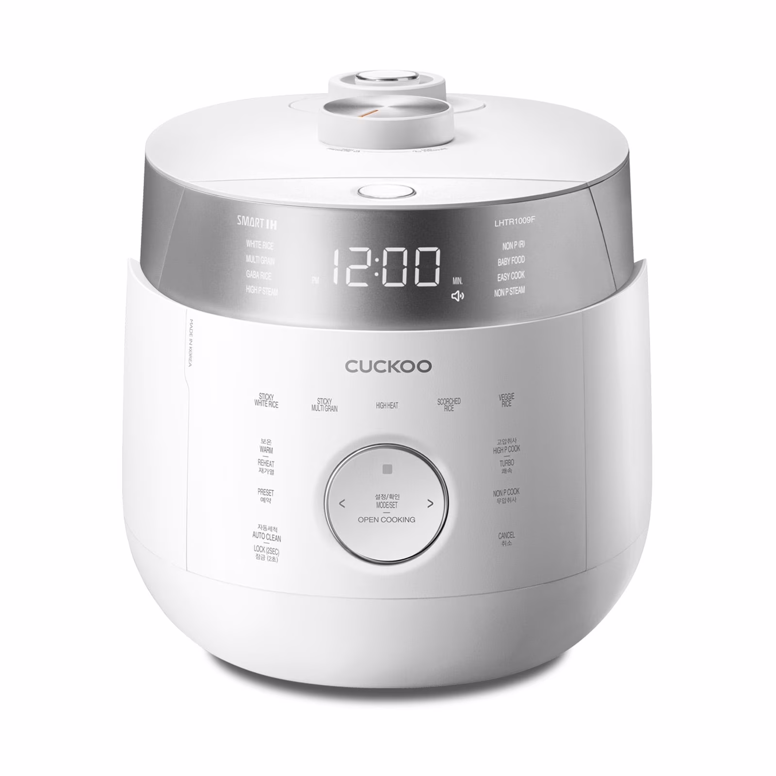 10 Cup Dry Induction Heating Twin Pressure Rice Cooker with Micom Logic Tech, Nonstick Pot, Warmer, 25 Menu Modes and Voice Guide in White (CRP-LHTR1009FW)(10-Cups (Uncooked))