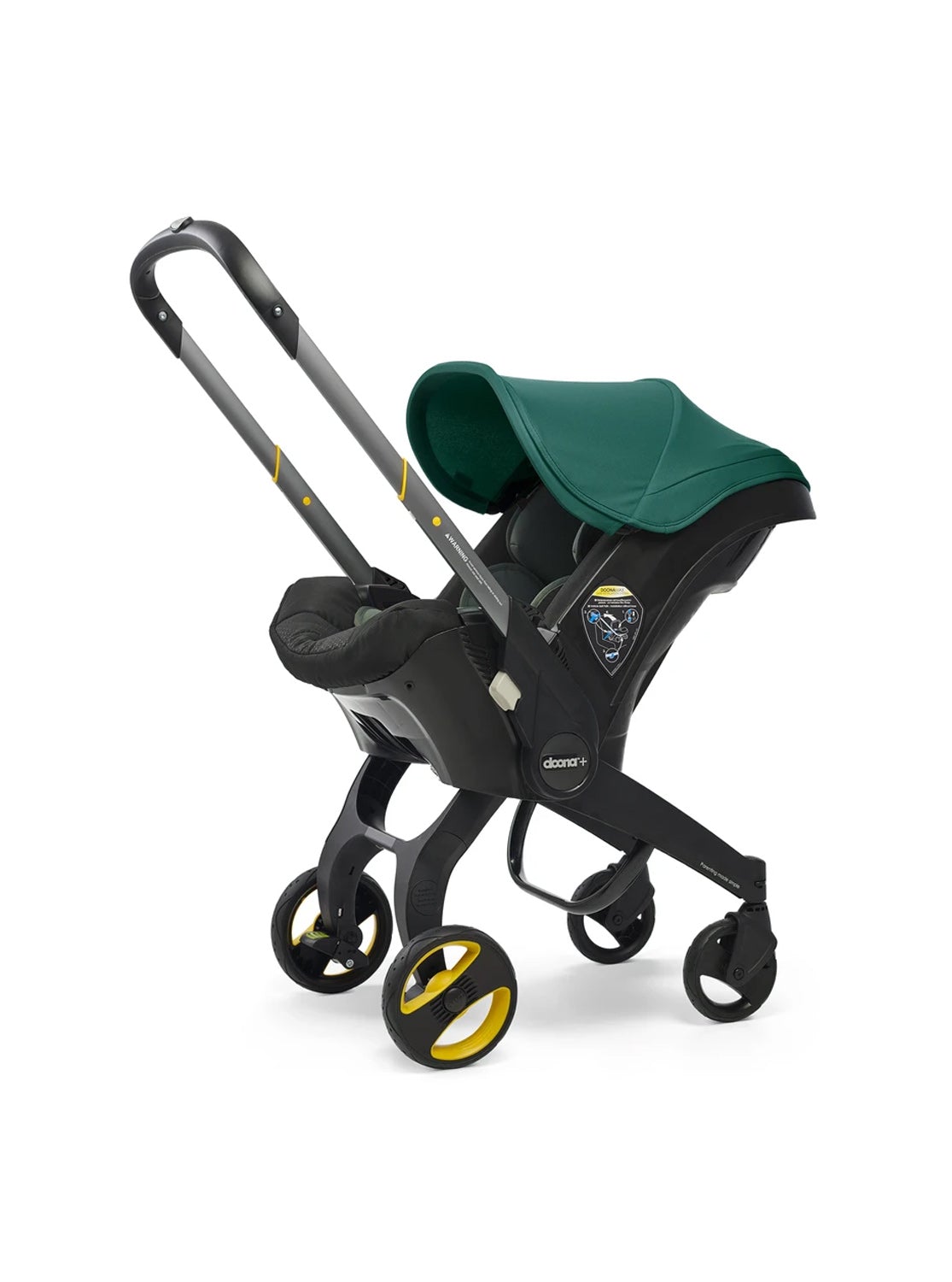 Poussette avec siège auto pour bébé et base LATCH – Édition Minuit | Transformation voiture en poussette en quelques secondes, homologuée pour le transport aérien, sac de rangement inclus