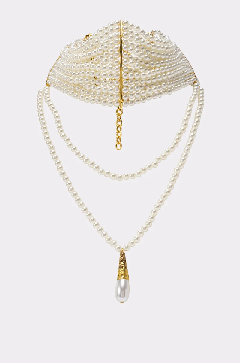PEARL GIRL LARIAT CHOKER - Akira Store