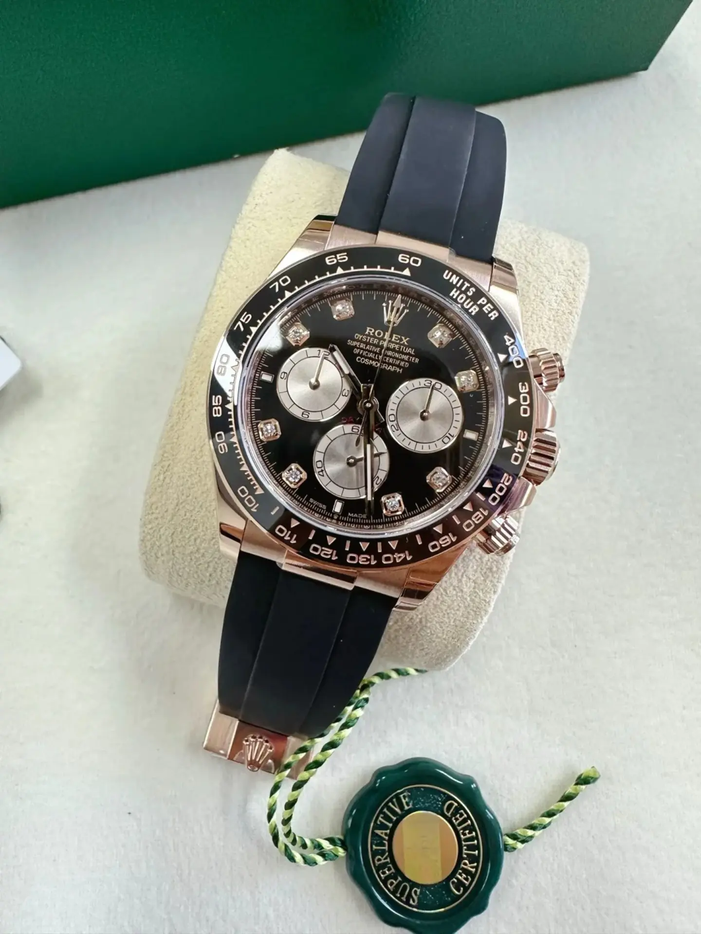 [Super Clone]Rolex Cosmograph Daytona Rose Gold Diamonds Men's Watch m126515ln-0004
