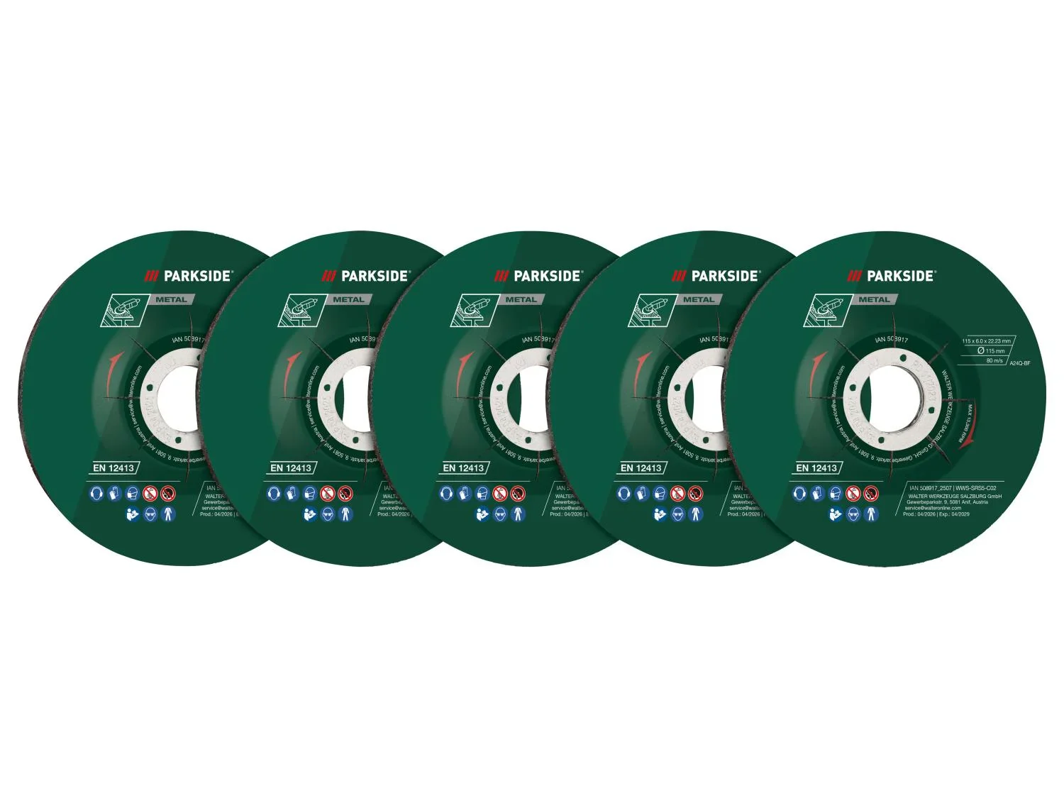 Set de disques ou Plateau auto-agrippant avec disques abrasifs,  115 mm