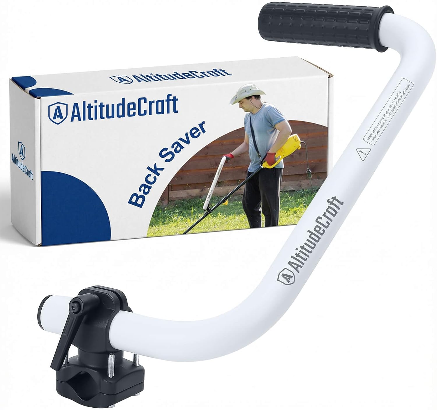 Patented Weed Eater Handle Extension, Ergonomic Back Saver String Trimmer Handle Grip, Aircraft-Grade Aluminum, Universal Fit for Round & Square Shafts, Suitable for Tall People for Lawn Care
