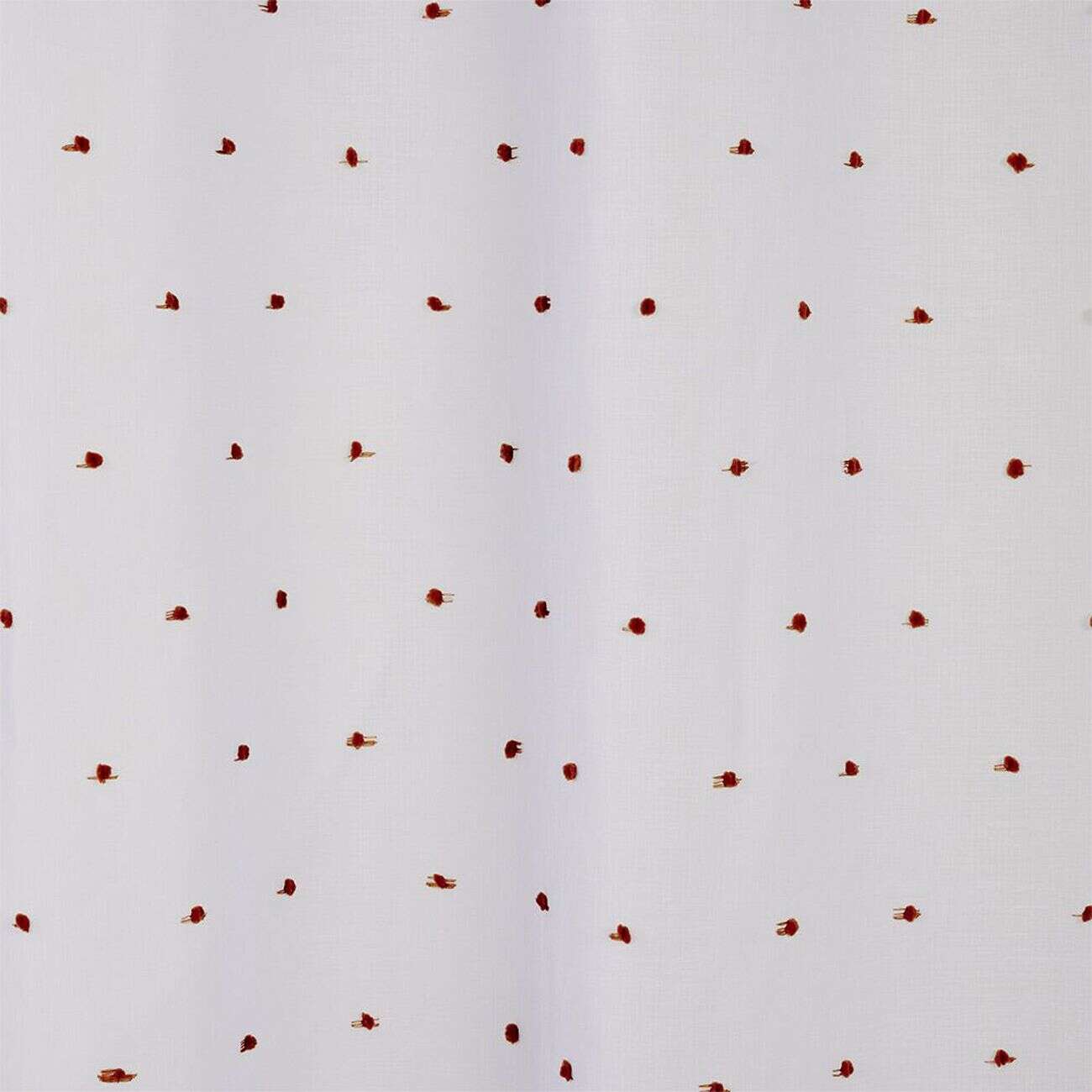 Voilage polyester à pompon 140x240cm blanc et orange