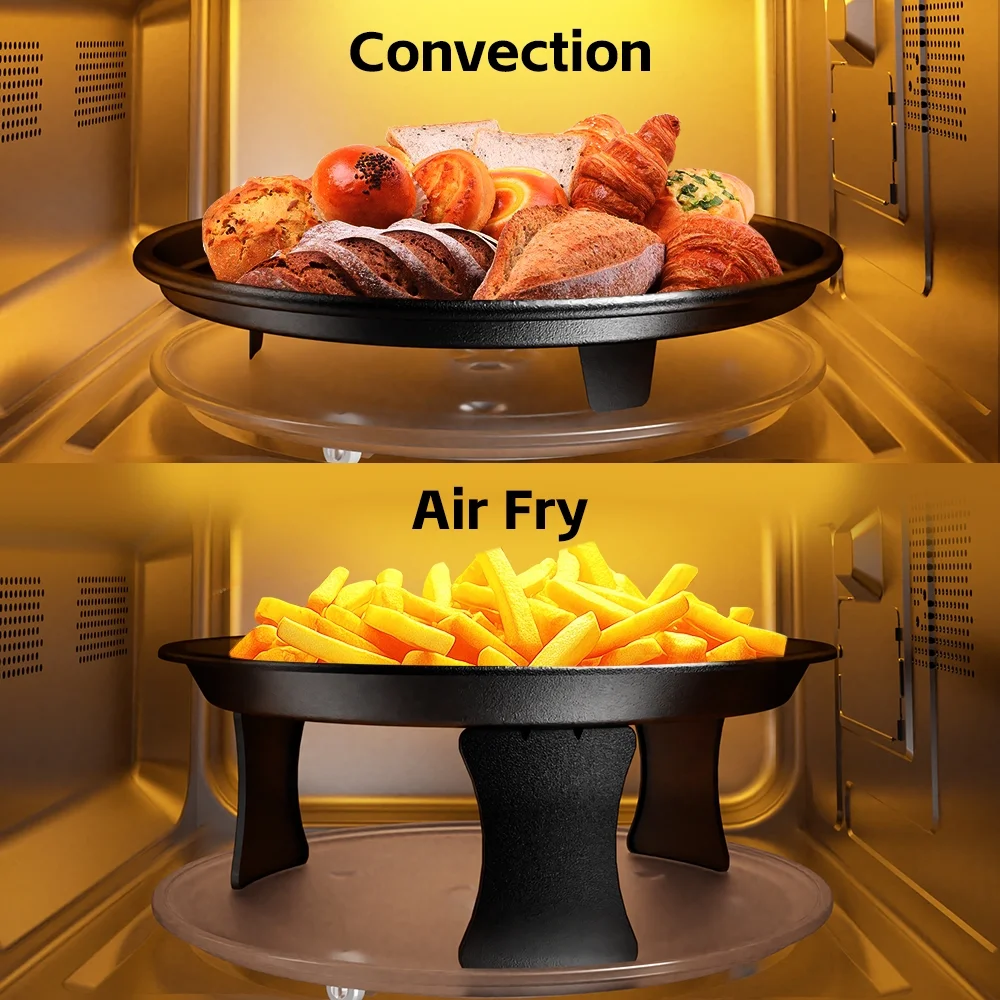 0.9 Cu ft Air Fry Countertop Microwave, 900 Watts, Stainless Steel, New - Image 9