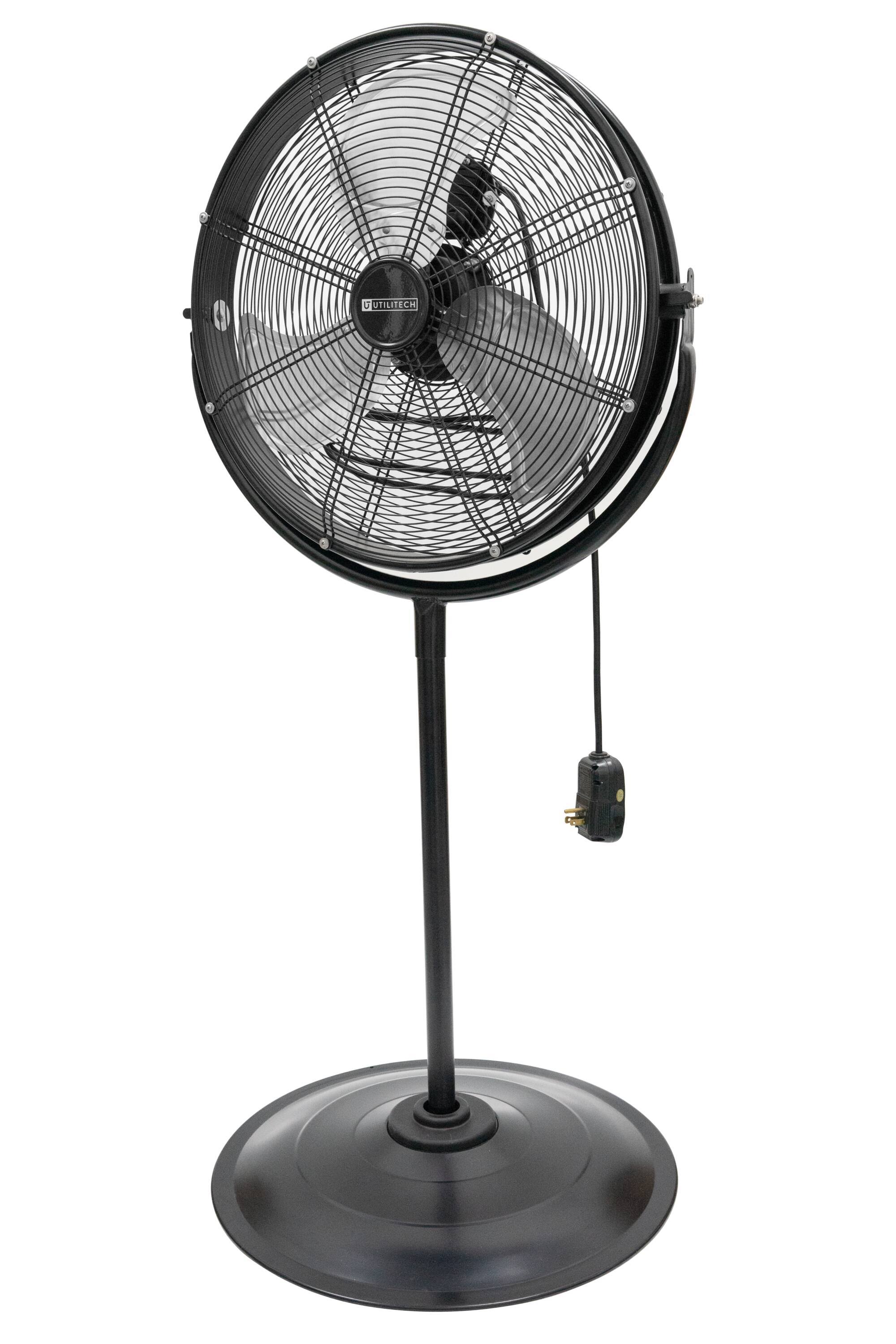 Utilitech 20-in 3-Speed Indoor or Outdoor Black Pedestal Fan