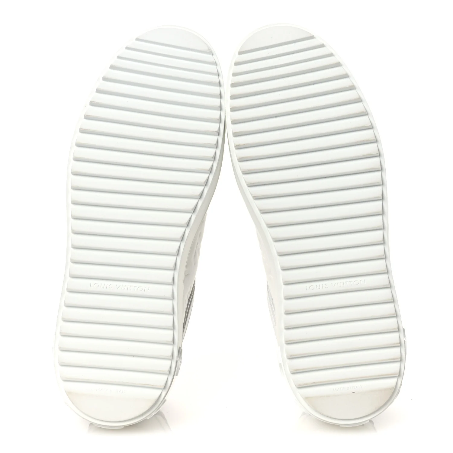 Lambskin Embossed Monogram Time Out Sneakers 39 White Brown