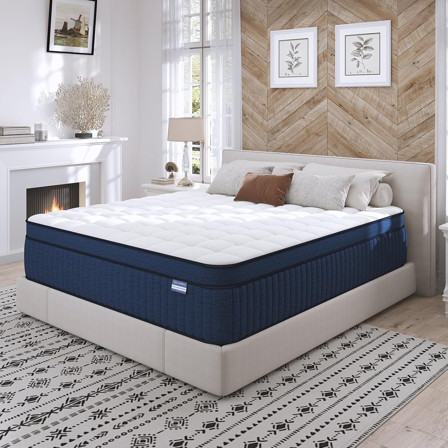 California King Mattress, 14 Inch Cal King Size Mattress in a Box, Medium Firm Pocket Spring and Gel Memory Foam for Superior Comfort, Pressure Relief, Strong Edge Support