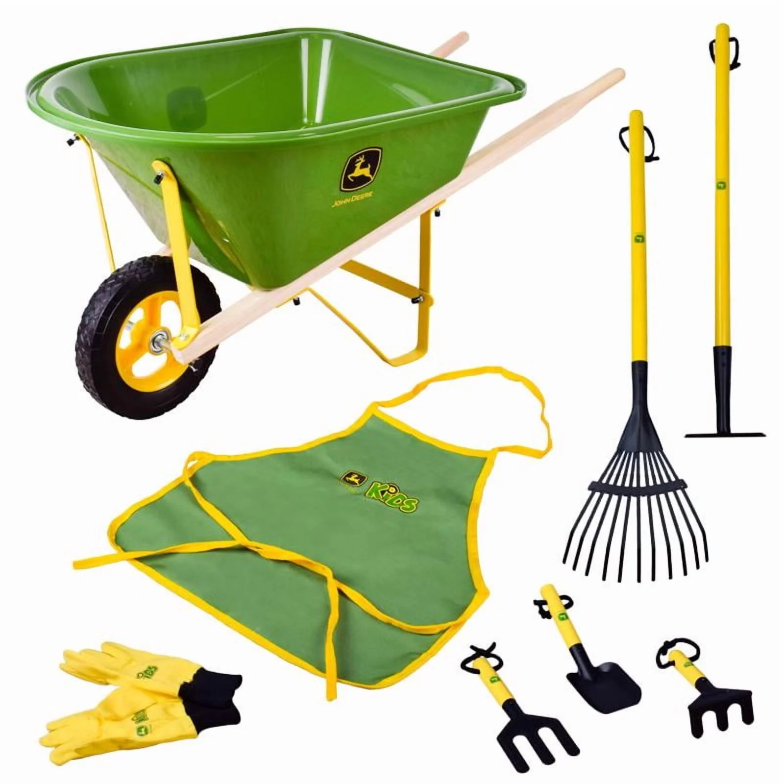 John Deere Wheelbarrow Garden Set Multicolored 9 Pc