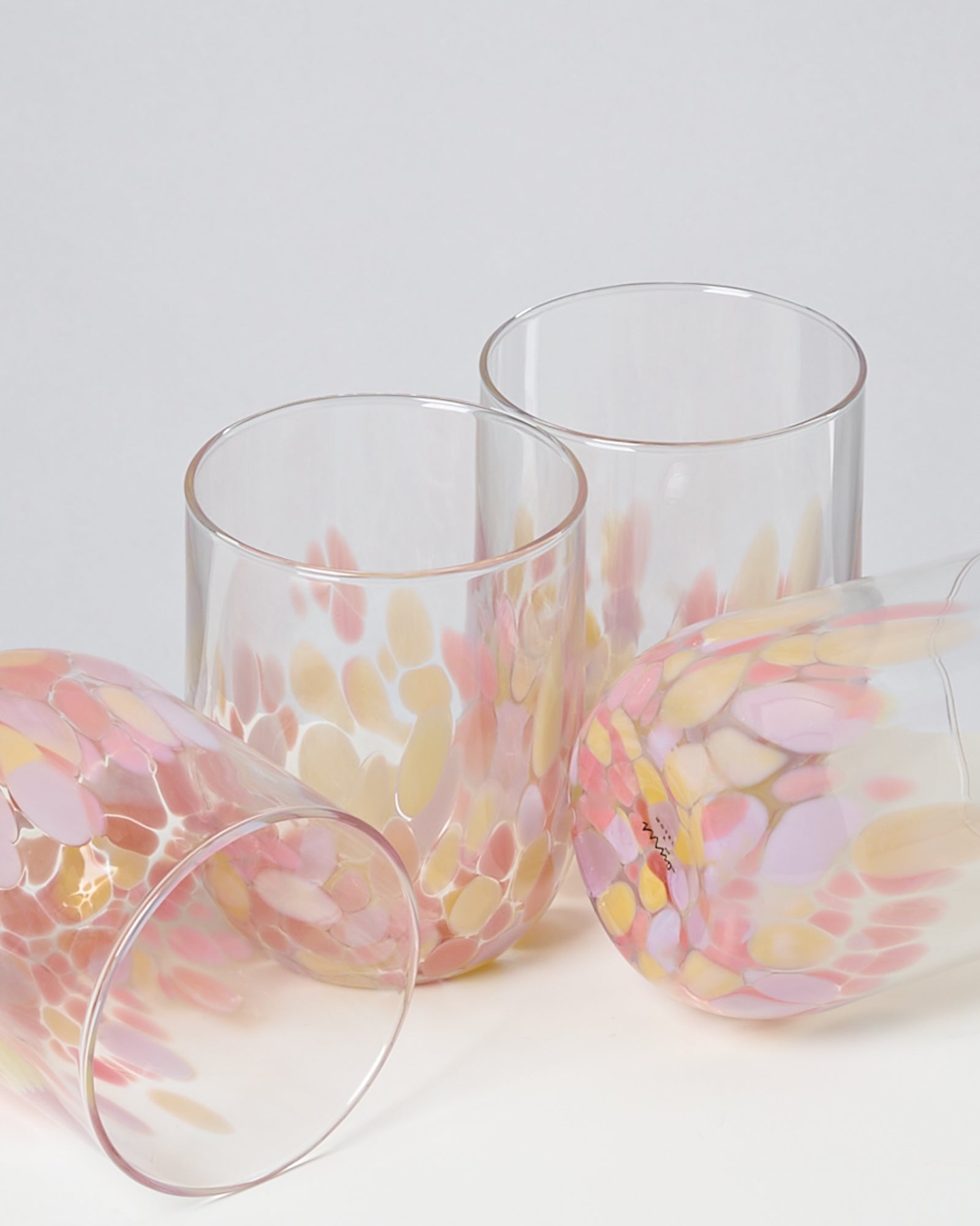 ALEGRIA - LARGE GLASS PINK SAND SET OF 4