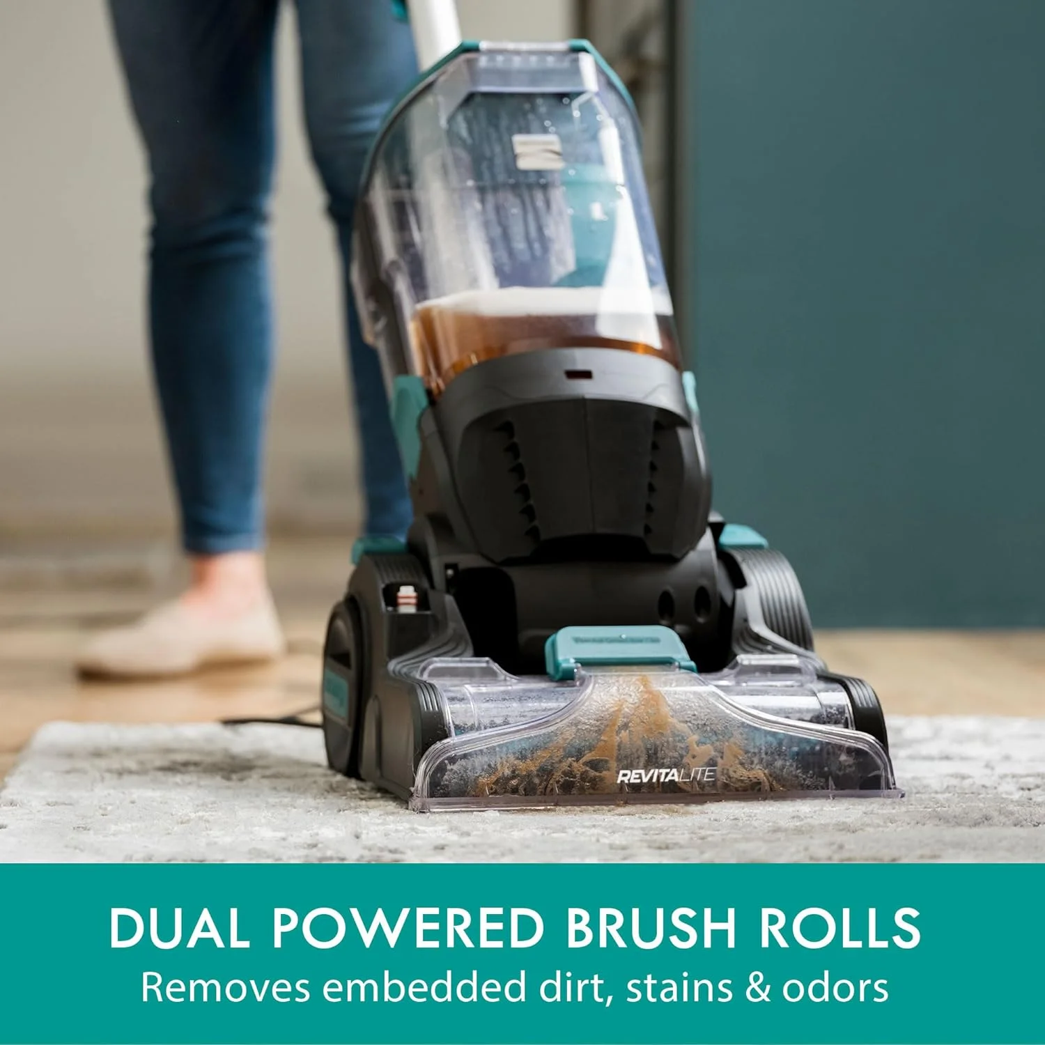 KW4010 Pet Portable Carpet Cleaner Machine with High Cleaning Power, 3.2L Clean Tank 1.4L Dirty Tank, 25ft Cord Length and Two Easy Removable Brushroll for Rug Upholstery(Grey) - Image 10