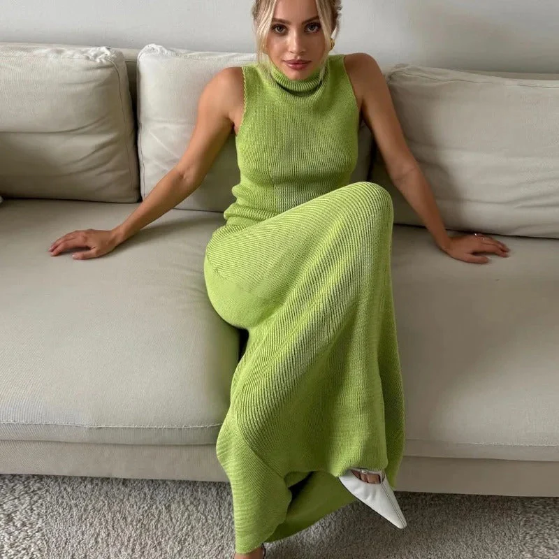 Sophie Paris | Robe longue sans manches en maille douce