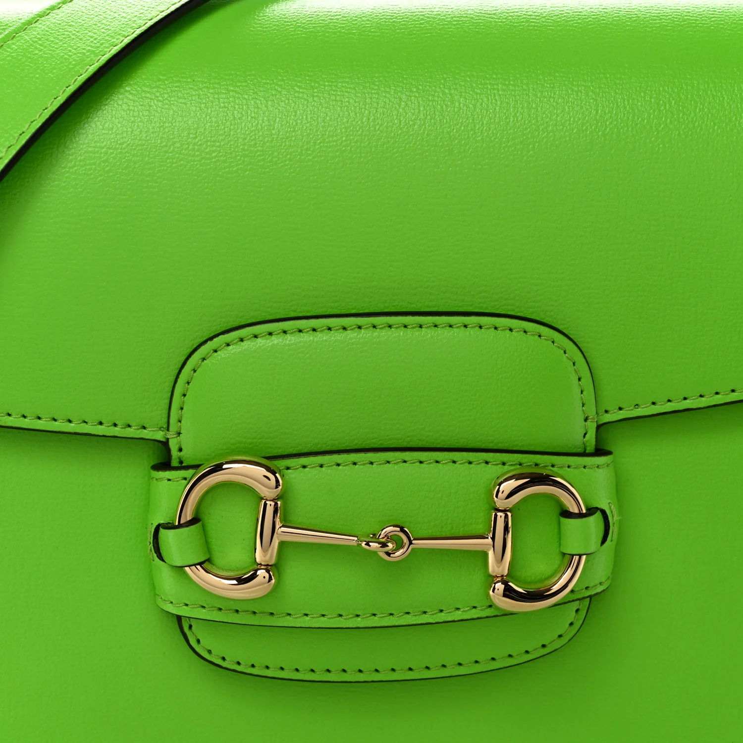 Azalea Calfskin Horsebit 1955 Shoulder Bag Electric Green